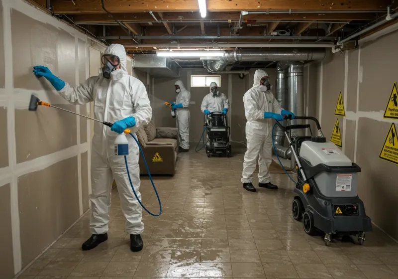 Basement Moisture Removal and Structural Drying process in Kahului, HI
